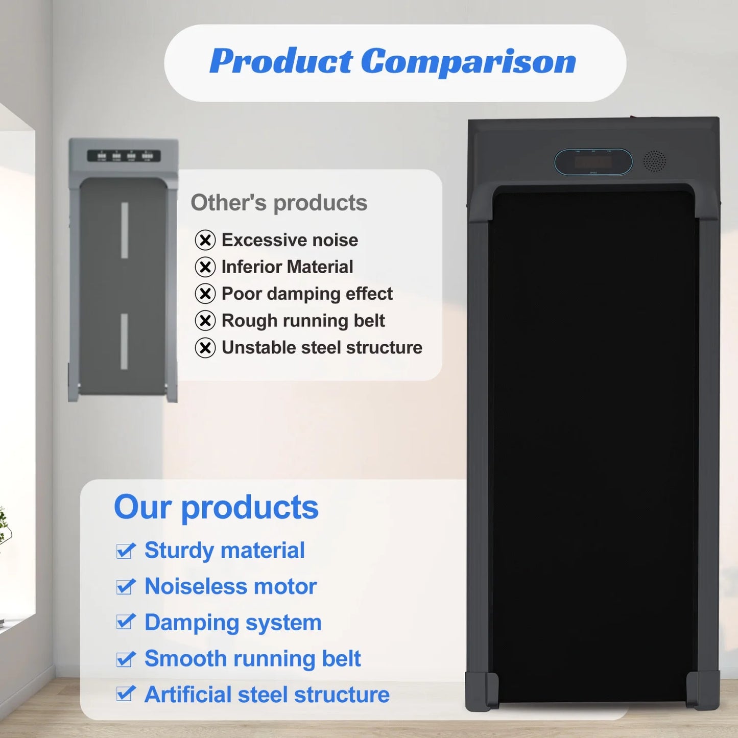 Under Desk Treadmill, Walking Pad Treadmill, Foldable Treadmill Walking Treadmill for Home and Office with Remote Control and Big Display